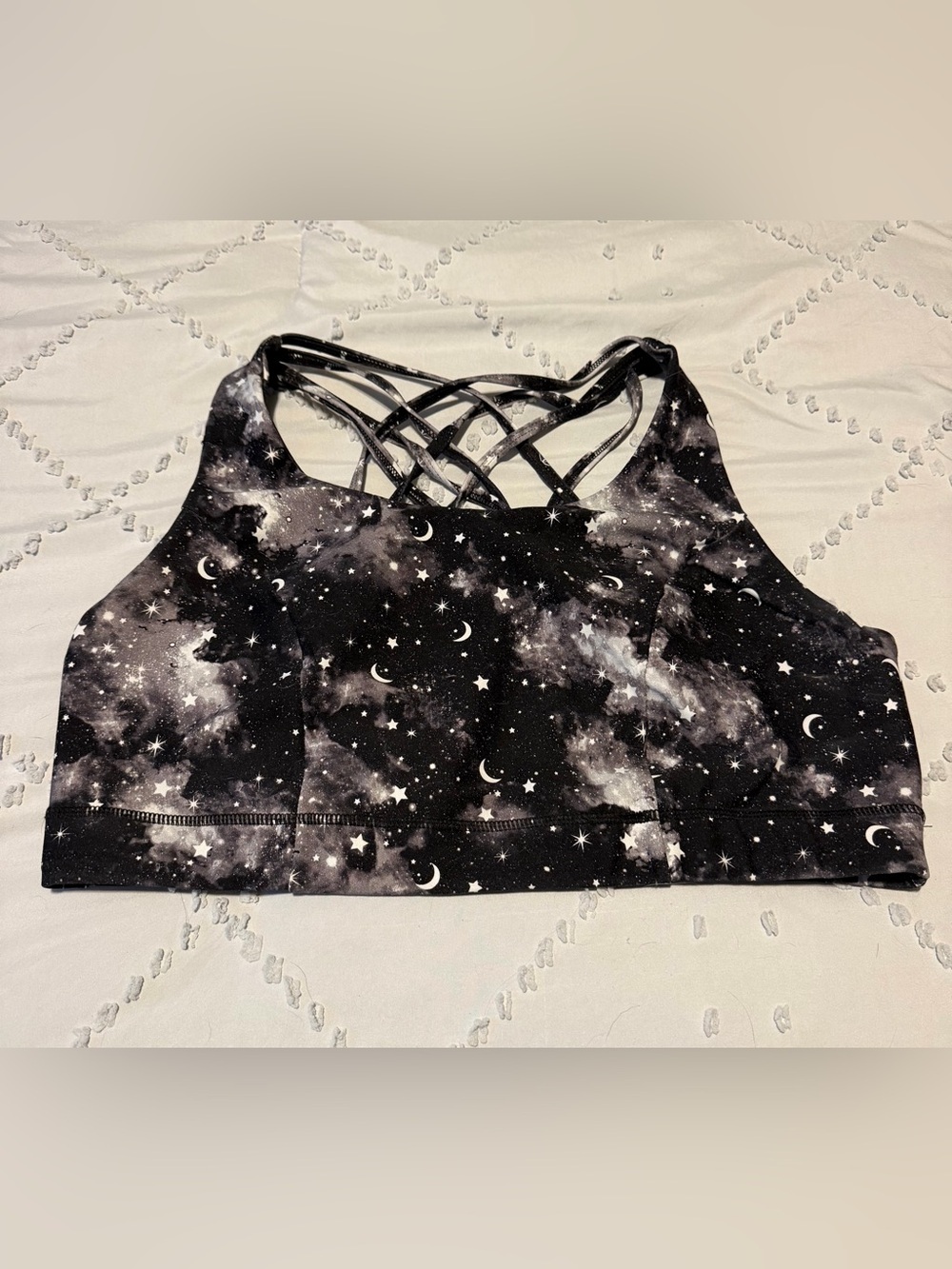 torrid Black Galaxy Moon & Star Crisscross Sports Bra